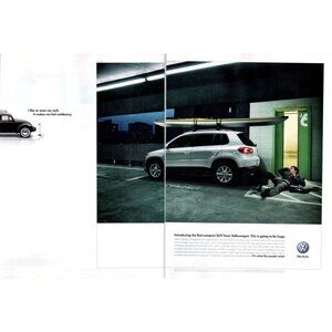 2008 VW Volkswagen Tiguan Compact SUV 2 Page Vintage Print Ad Kayak Wall Art
